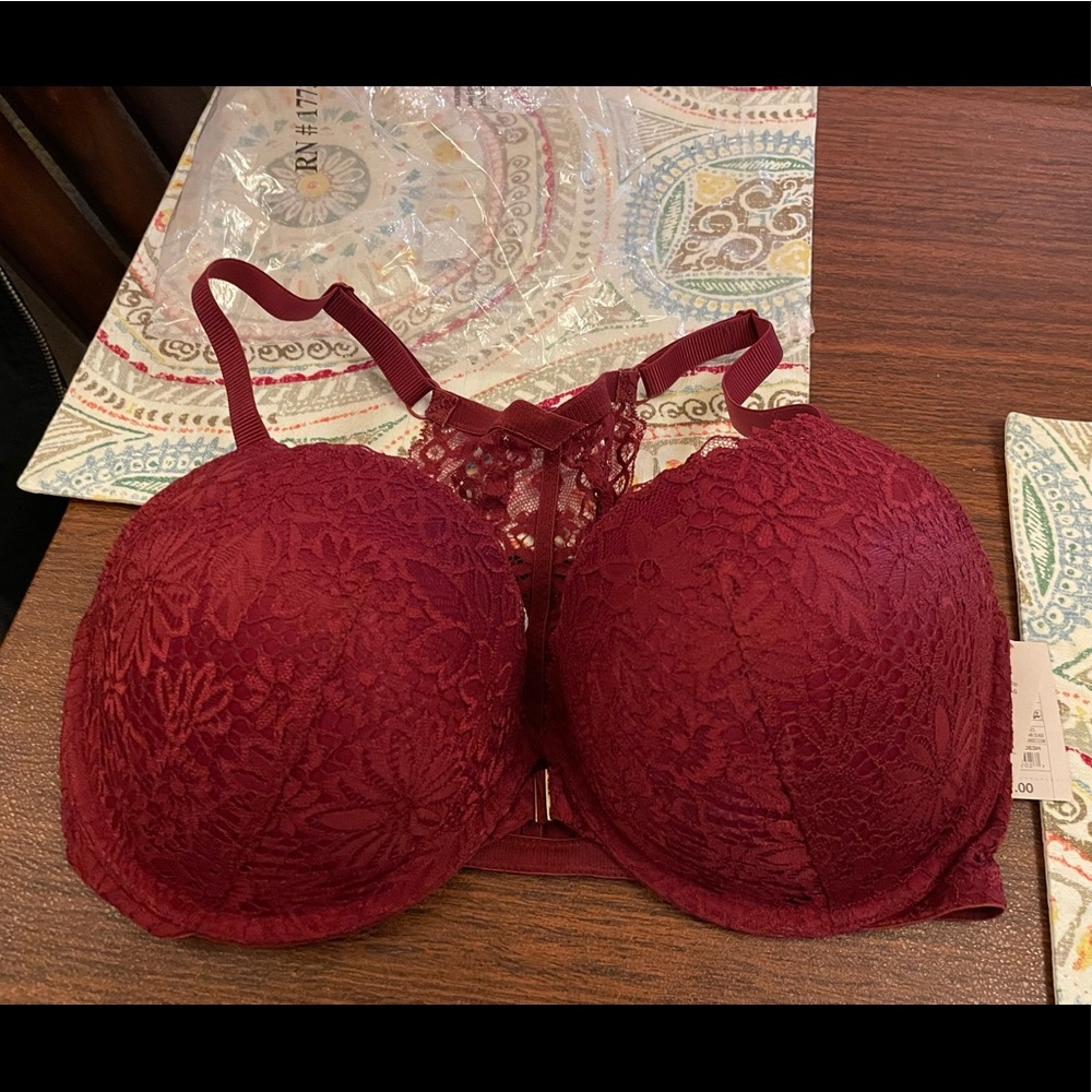 Auden Berry Red front clasp push-up bra